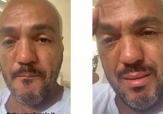Muito abalado, cantor Belo chora após deixar a prisão