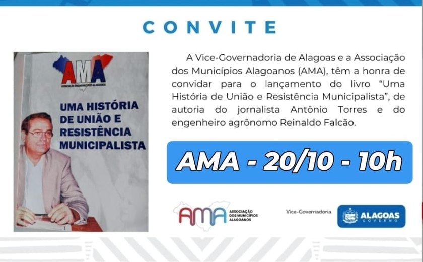 Lançamento do  “Uma História de União e Resistência Municipalista” será dia 20 de outubro