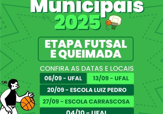 Jogos Municipais Escolares de 2025 começam no sábado, com futsal e queimada