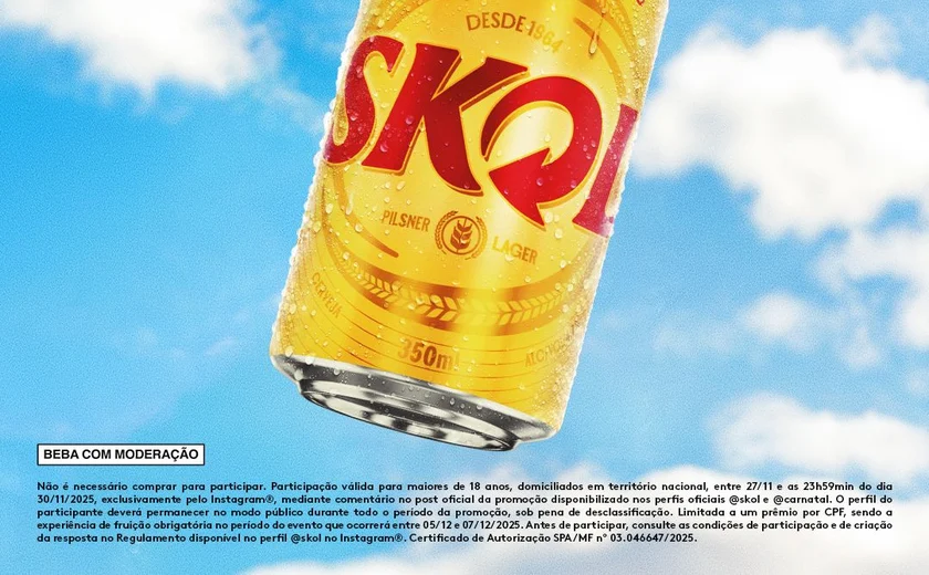 Skol retorna como cerveja oficial do Carnatal 2025 e leva foliões para viver a experiência completa na micareta