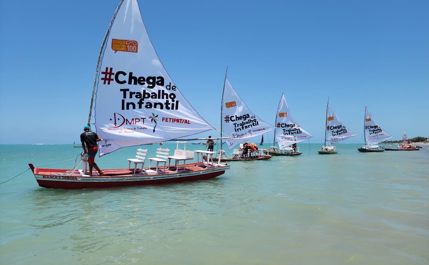 MPT/AL e Fetipat/AL promovem campanha de combate ao trabalho infantil em jangadas de Maceió