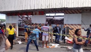 Desabamento em padaria causa tumulto em São José da Laje