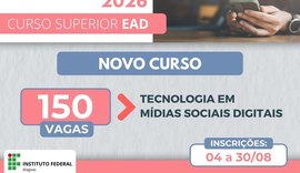 Ifal abre inscrições para seu novo curso superior de Tecnologia em Mídias Sociais Digitais