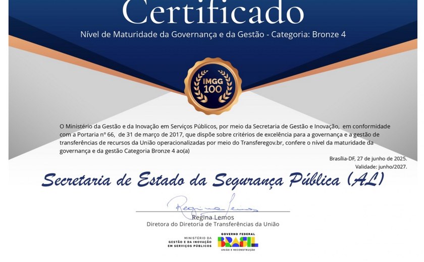 Alagoas eleva nota da certificação em gestão e governança na Segurança Pública