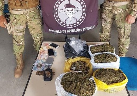 Trio é preso com quase 7 kg de maconha na Jatiúca em Maceió