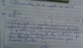 Mulher acamada denuncia maus-tratos do marido em bilhete: 'Requisito ajuda policial'