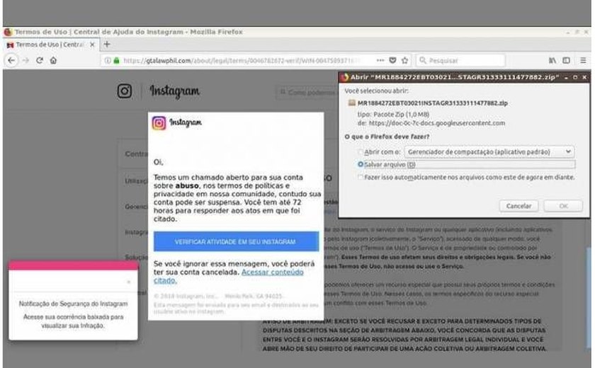 Mensagem falsa via e-mail tenta roubar dados dos usuários do Instagram