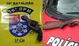 Em ações distintas, PM apreende armas de fogo no interior de Alagoas