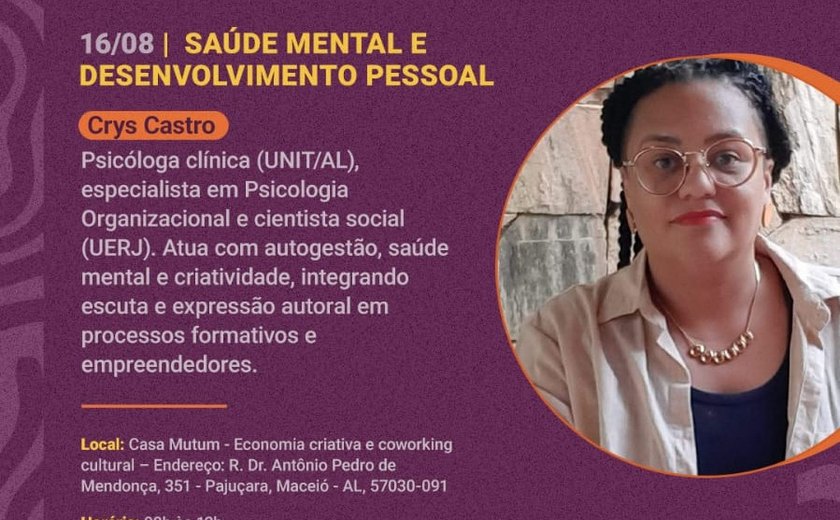 Oficina gratuita em Maceió une saúde mental e empreendedorismo afrocentrado