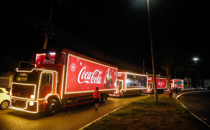 Caminhões iluminados da Caravana de Natal da Coca-Cola chegam a Alagoas nesta sexta, dia 25