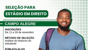 Campo Alegre: Defensoria Pública abre seleções para estágio em Direito