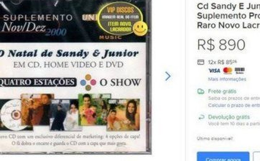 CDs e DVDs da dupla Sandy e Junior são vendidos na internet por até R$890