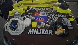 PM/AL apreende 16 armas de fogo e quase 80 quilos de drogas