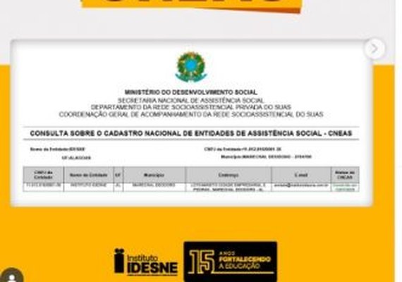 Instituto IDESNE é oficialmente inserido no CNEAS