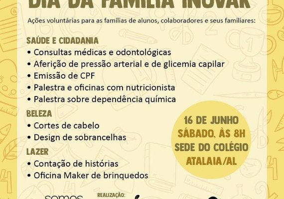Colégio Inovar realiza Dia da Família com ações gratuitas