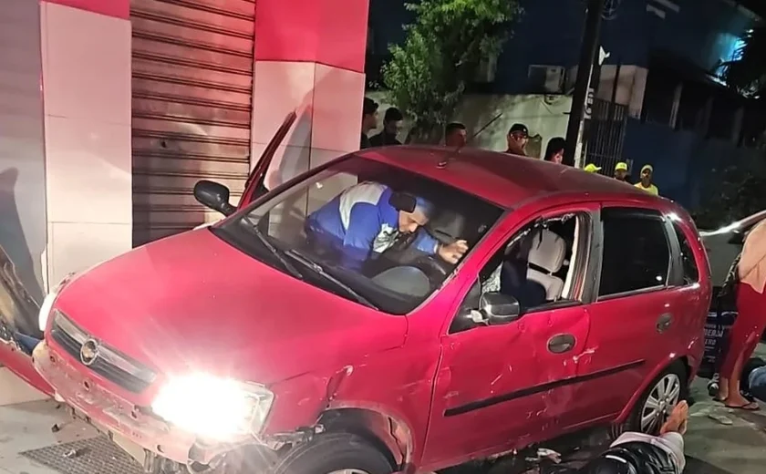 Adolescente de 15 anos foge de blitz da Lei Seca, causa acidente e é apreendido em Arapiraca