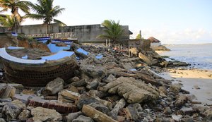 Erosão marinha atinge também Praia do Saco, em Marechal Deodoro