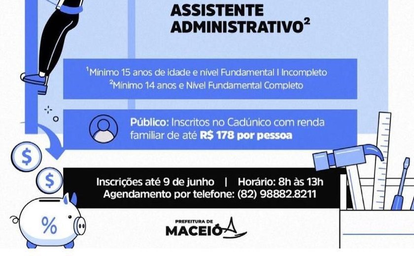 Inscrições para cursos disponibilizados pela Assistência Social vão até quarta (9)