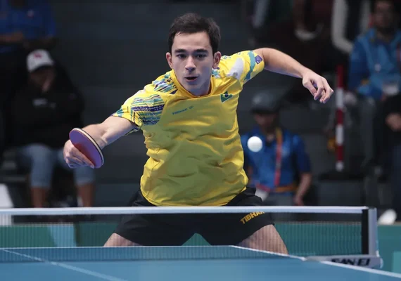 Hugo Calderano lidera Brasil ao ouro por equipes no tênis de mesa