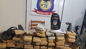 Operação policial apreende 50 quilos de maconha na parte alta de Maceió