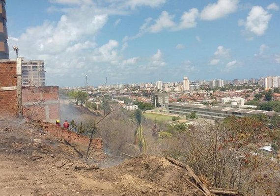 Incêndio em vegetação no Centro gera pânico