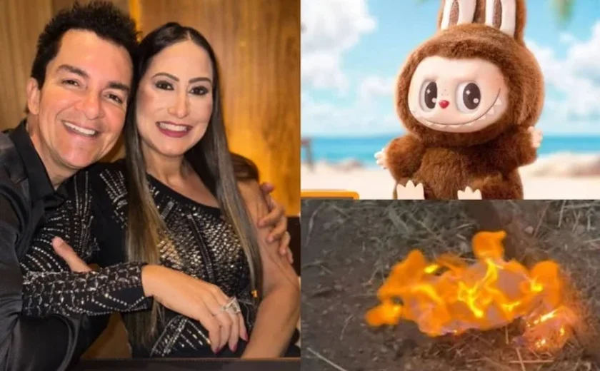 Esposa de Regis Danese 'culpa' boneco Labubu por incêndio