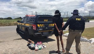 PRF prende passageiro de ônibus que transportava frascos de lança perfume