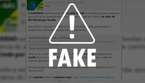 Cadastro para programas 'Vale-Gás' e 'Merenda em Casa' é falso