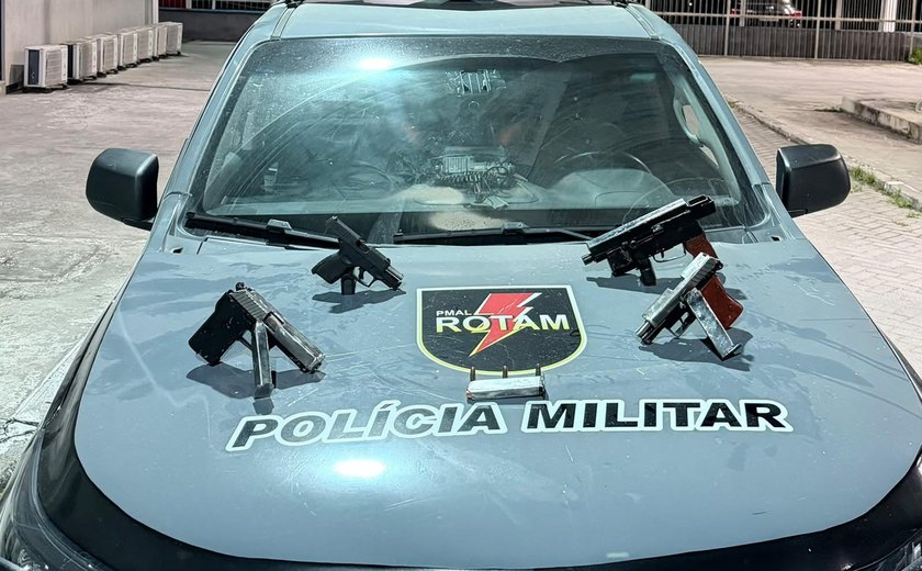 PM prende homem e apreende submetralhadora e pistolas caseiras em União dos Palmares
