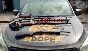 Bope apreende várias armas de fogo e munições em Rio Largo