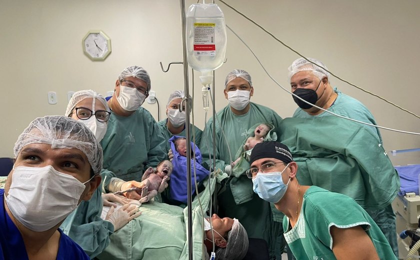 Hospital de Arapiraca comemora sucesso do parto de trigêmeos