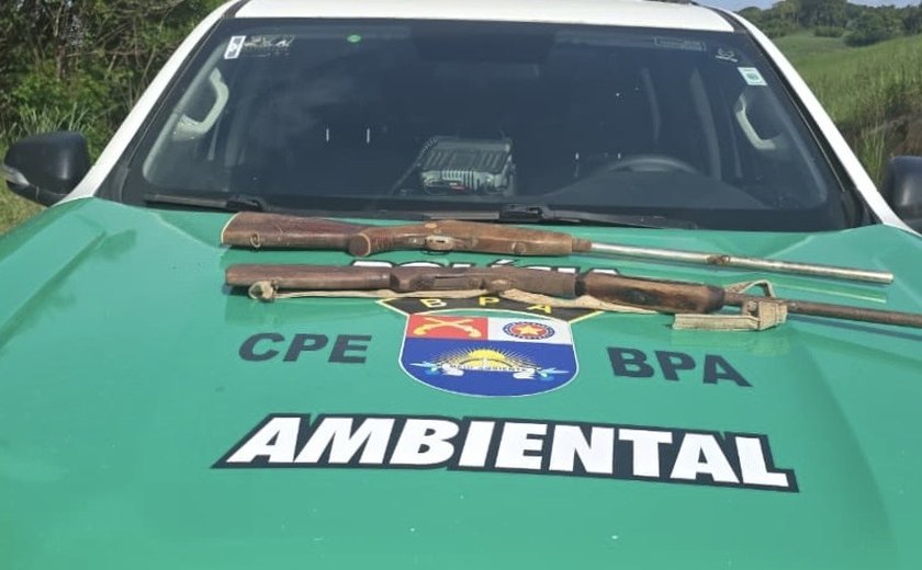 PM apreende duas armas de fogo durante fiscalização ambiental em Porto Calvo