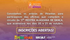 Piranhas recebe inscrições para oficinas que compõem a 17ª Mostra Alagoana de Dança