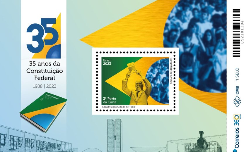 Correios celebra a Constituição Cidadã de 1988 em selo
