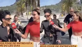 Bella Campos dá fora em repórter, foge e é vaiada pelo público