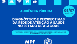 MPF e MP/AL promovem audiência pública para discutir situação da rede de saúde em Alagoas