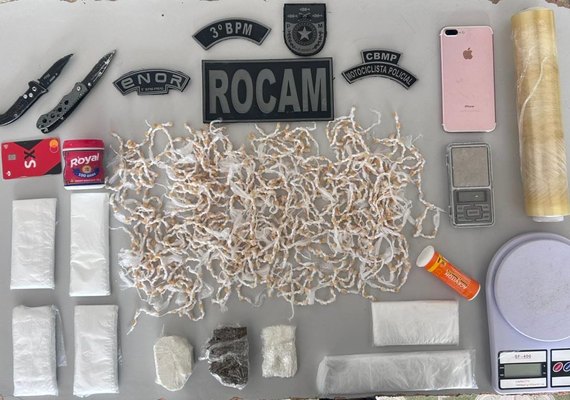 PM apreende quase mil pedras de crack durante ação em Arapiraca