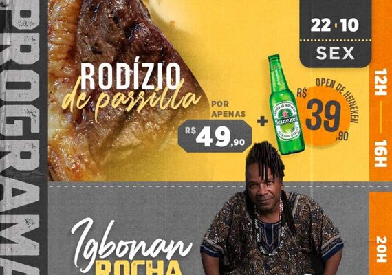 Igbonan Rocha movimenta a sexta-feira com muito samba raiz, em Maceió