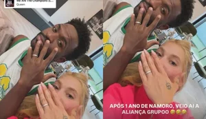 Virgínia comemora a chegada da aliança de compromisso com o namorado, Vini Jr.