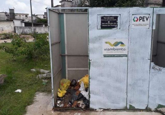 Ponto de Entrega Voluntária da Santa Amélia é alvo de vandalismo