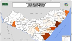 Em janeiro, mapa do IMA aponta Maceió como líder em número de denúncias no estado