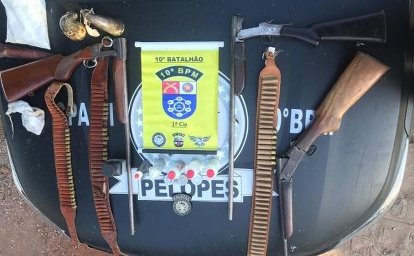 Em ações distintas, BPRp e 10º BPM apreendem armas de fogo em Maceió e Palmeira