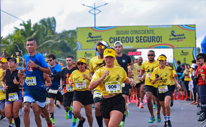3ª Corrida Maio Amarelo reúne 4 mil pessoas na orla de Maceió pela segurança no trânsito