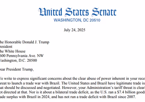 Trump é acusado por senadores democratas de 'claro abuso de poder' por tarifas ao Brasil