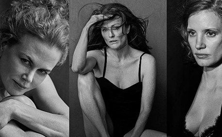 Sem maquiagem, Kidman, Moore e Uma Thurman posam seminuas para calendário