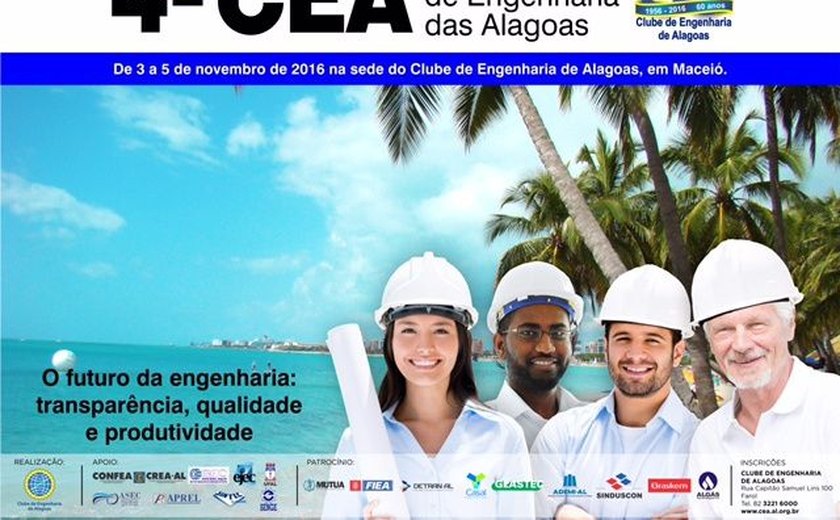 Congresso de Engenharia das Alagoas começa na próxima quinta (03)