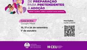 TJ/AL abre inscrições de curso virtual para pretendentes à adoção