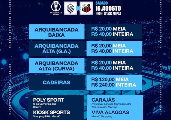 CSA baixa preço de ingressos e inicia vendas para encarar o Ituano