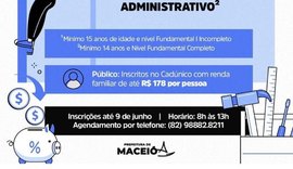 Inscrições para cursos disponibilizados pela Assistência Social vão até quarta (9)