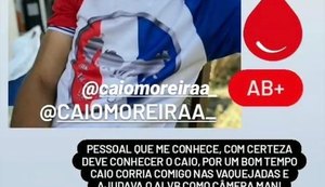 Jovem sofre acidente e necessita de sangue tipo AB+